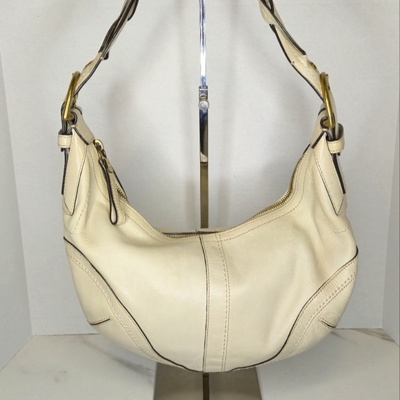 Coach Soho White Leather Hobo Shoulder Bag with Braided Handles 10043 - Picture 4 of 10